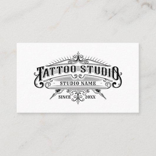 Typografie Tattoo Studio Visitekaartje (Voorkant)