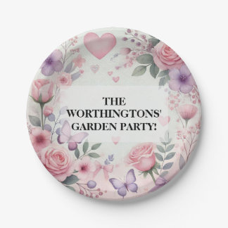 Typografie tekst bloemenharten romantische waterve papieren bordje