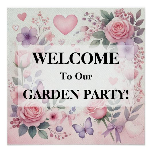 Typografie tekst bloemenharten romantische waterve perfect poster (Voorkant)