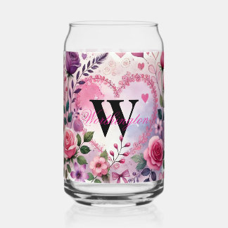 Typografie tekst bloemhart romantisch waterverf blikvorm glas