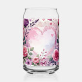 Typografie tekst bloemhart romantisch waterverf blikvorm glas (Achterkant)