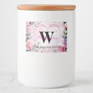Typografie tekst bloemhart romantisch waterverf voedselcontainer etiket