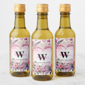 Typografie tekst bloemhart romantisch waterverf wijn etiket (Flessen)
