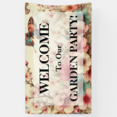 Typografie tekst bloesem kersenbloesem waterverf spandoek (Verticaal)