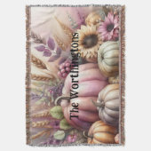 Typografie tekst Herfst pompoenen waterverf Deken (Voorkant Verticaal)