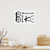 Typografie Tekst Inspirerende Fietsrijder Poster (Keuken)