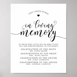 Typografie ter liefdevolle herinnering trouwbord g poster