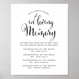 Typografie ter liefdevolle herinnering trouwbord g poster