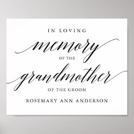 Typografie ter liefdevolle herinnering trouwbord g poster