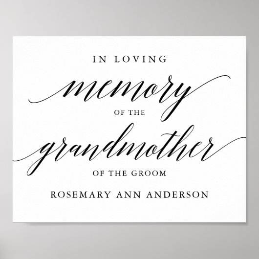 Typografie ter liefdevolle herinnering trouwbord g poster (Voorkant)