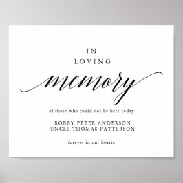 Typografie ter liefdevolle herinnering trouwbord g poster