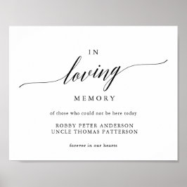 Typografie ter liefdevolle herinnering trouwbord g poster