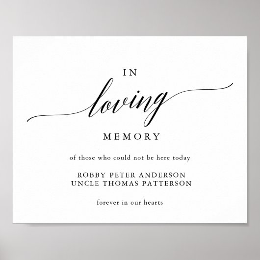 Typografie ter liefdevolle herinnering trouwbord g poster (Voorkant)