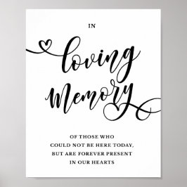 Typografie ter liefdevolle herinnering trouwbord g poster