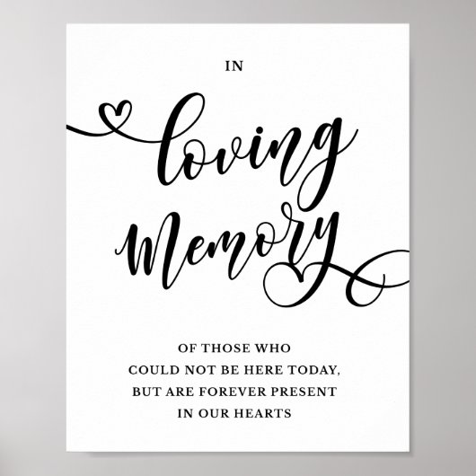 Typografie ter liefdevolle herinnering trouwbord g poster (Voorkant)