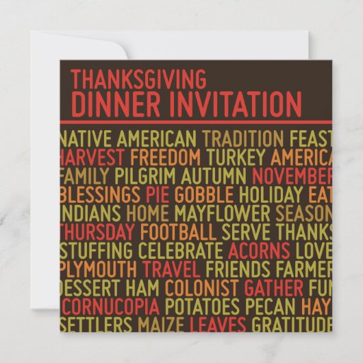 Typografie Thanksgiving Innodiging Kaart (Voorkant)