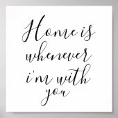 Typografie Thuis is wanneer ik bij jou ben Poster (Voorkant)