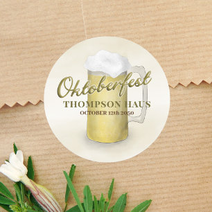 Typografie Trendy Script Oktoberfest Bier Ronde Sticker