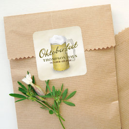 Typografie Trendy Script Oktoberfest Bier Vierkante Sticker