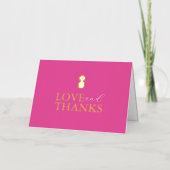 TYPOGRAFIE Trouwdag bedankkaartjes Levendig Roze Folie Wenskaart (Voorkant)