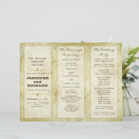  typografie-trouwprogramma's (Staand voorkant)