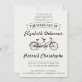  typografie Twin Bike Wedding Kaart (Voorkant)