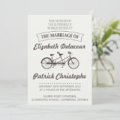  typografie Twin Bike Wedding Kaart (Staand voorkant)
