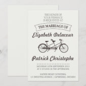  typografie Twin Bike Wedding Kaart (Voorkant / Achterkant)