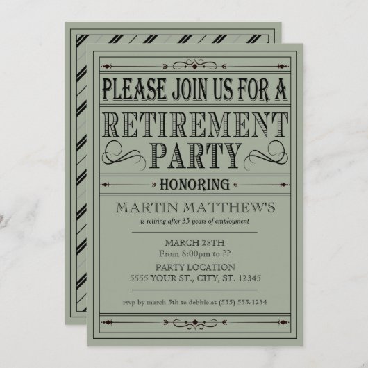  typografie, uitvindingen van de Pensioenpartij Kaart (Voorkant / Achterkant)