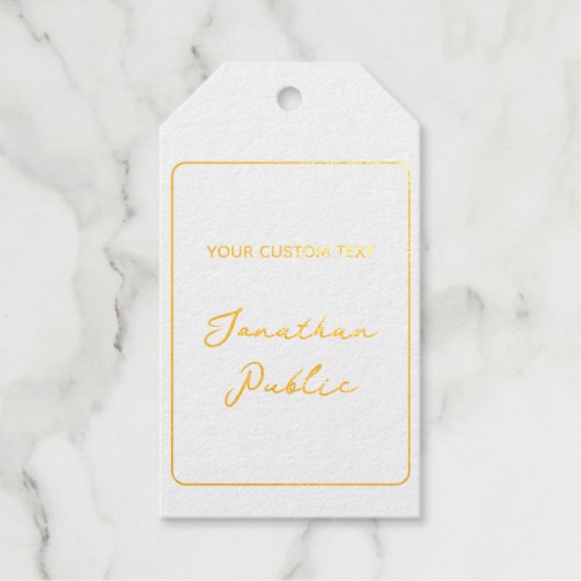 Typografie Uw Aangepaste Tekst Naam Eenvoudige Sja Cadeaulabels (Voorkant)