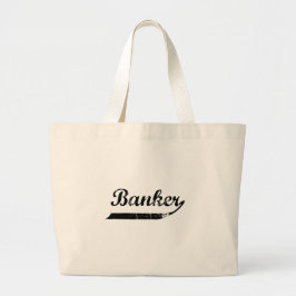 typografie van bankiers grote tote bag
