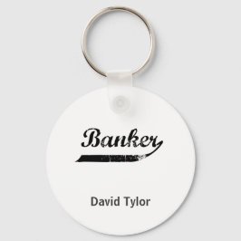 typografie van bankiers sleutelhanger