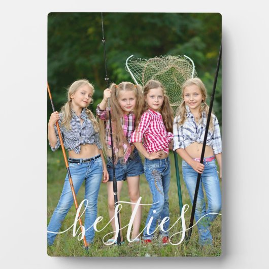 Typografie van Besties White Script Foto Fotoplaat (voorkant)