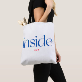 Typografie van binnen naar buiten tote bag