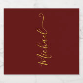 Typografie van Bourgogne en Gold Elegant Bier Etiket (Enkel label)