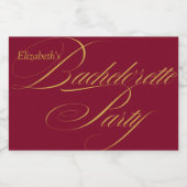 Typografie van Bourgogne en Gold Elegant Sparkling Wijnetiket (Enkel label)