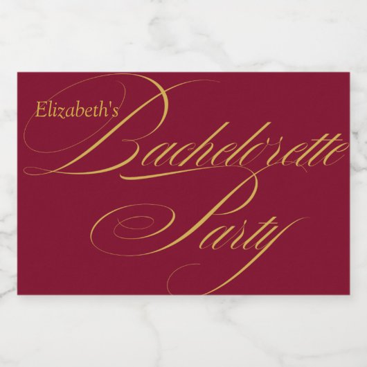 Typografie van Bourgogne en Gold Elegant Sparkling Wijnetiket (Enkel label)