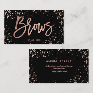 Typografie van Brows nam gouden confettien Visitekaartje