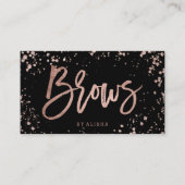 Typografie van Brows nam gouden confettien Visitekaartje (Voorkant)