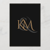 Typografie van Classy Black en Gold Monogram Informatiekaartje (Achterkant)