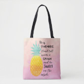 Typografie van de ananas-Waterverf Tote Bag (Voorkant)