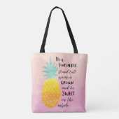 Typografie van de ananas-Waterverf Tote Bag (Achterkant)