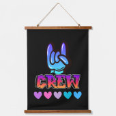 typografie van de bemanning hangend wandkleed (Voorkant)