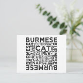 Typografie van de Birmese kat Briefkaart (Staand voorkant)