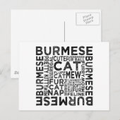 Typografie van de Birmese kat Briefkaart (Voorkant / Achterkant)