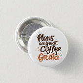 Typografie van de koffieliefhebber ronde button 3,2 cm (Voorkant /achterkant)