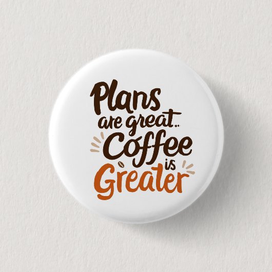 Typografie van de koffieliefhebber ronde button 3,2 cm (Voorkant)