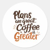 Typografie van de koffieliefhebber ronde sticker (Voorkant)