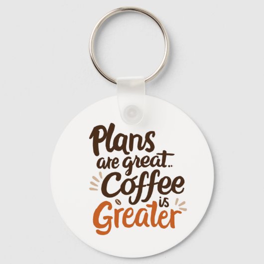 Typografie van de koffieliefhebber sleutelhanger (Voorkant)