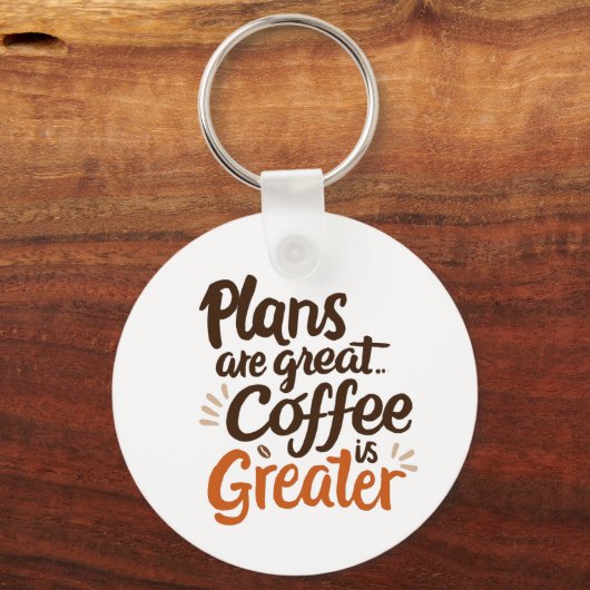 Typografie van de koffieliefhebber sleutelhanger (Voorkant)